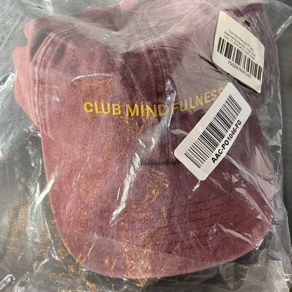 Club Mindfulness™ Burgundy Washed Embroidered Dad Hat – Adjustable – NWT - Picture 5 of 5